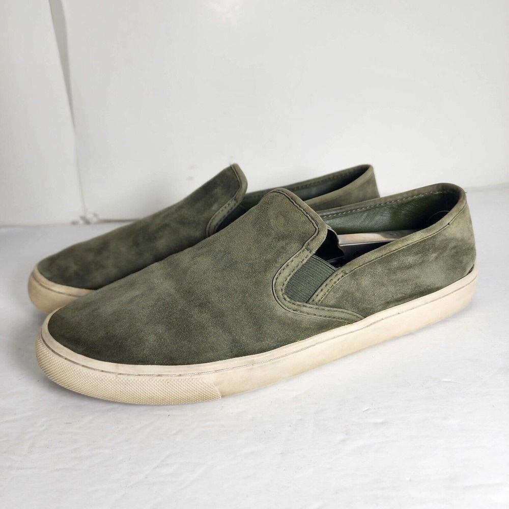 TORY BURCH Women's Jesse Size 10 M Green Suede Slip-On Flat Sneaker